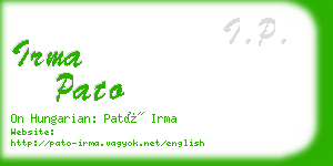 irma pato business card